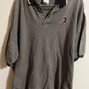 Vintage Disney store Mickey Mouse‎ golf polo men’s 2XL Brown and black